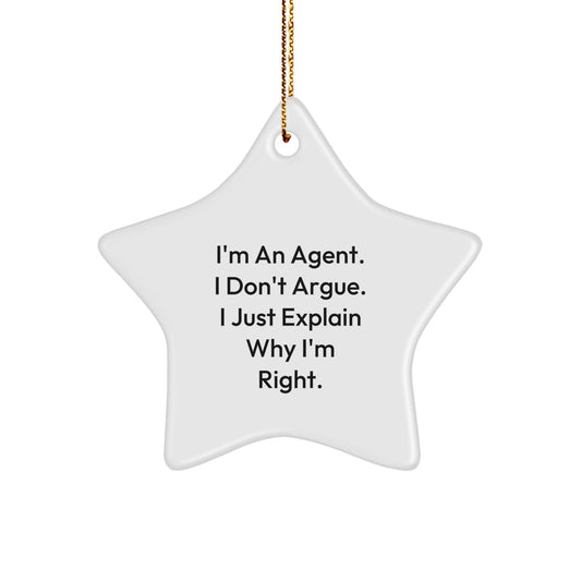 Funny Agent Star Ornament - Gifts from Friends to Agents, Christmas Unique Gifts for Men, Women, Coworkers, Family - The Buy Boom