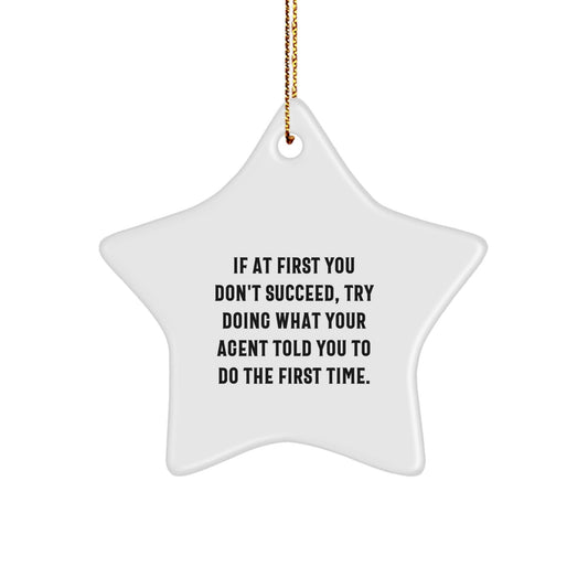 Funny Agent Star Ornament Gifts from Men to Women Coworkers Christmas Unique Agent Appreciation Star Shaped Decorations - The Buy Boom