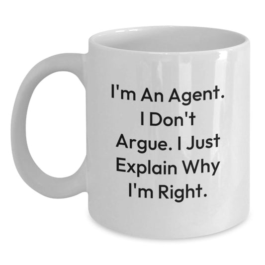 Funny Agent White Coffee Mug Gifts from Friends for Agent, Unique Agent Humor Christmas Unique Gifts, 11oz 15oz White Ceramic Mug - The Buy Boom