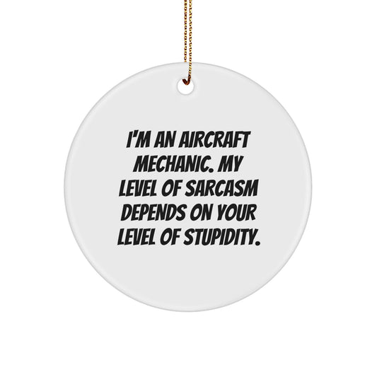 Funny Aircraft Mechanic Gifts from Friends for Men - Aircraft Mechanic Circle Ornament with Sarcasm Humor for Christmas Unique Gifts - The Buy Boom