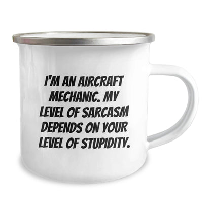 Funny Aircraft Mechanic Gifts from Friends to Men, Unique Christmas Unique Gifts for Aircraft Mechanic Enthusiasts, Personalized Camping Mug for Sarcastic Lovers - The Buy Boom