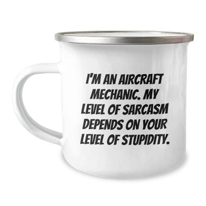 Funny Aircraft Mechanic Gifts from Friends to Men, Unique Christmas Unique Gifts for Aircraft Mechanic Enthusiasts, Personalized Camping Mug for Sarcastic Lovers - The Buy Boom