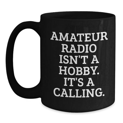 Funny Amateur Radio Gifts for Men, Women, and Friends - Black Coffee Mug for Christmas Unique Presents - The Buy Boom