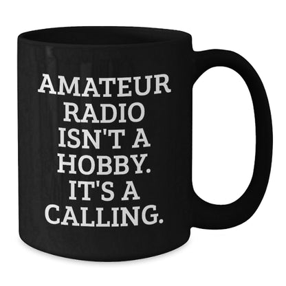 Funny Amateur Radio Gifts for Men, Women, and Friends - Black Coffee Mug for Christmas Unique Presents - The Buy Boom
