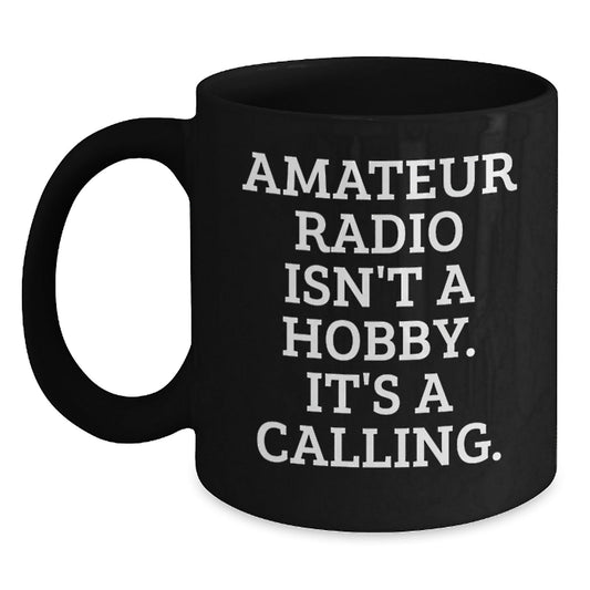Funny Amateur Radio Gifts for Men, Women, and Friends - Black Coffee Mug for Christmas Unique Presents - The Buy Boom