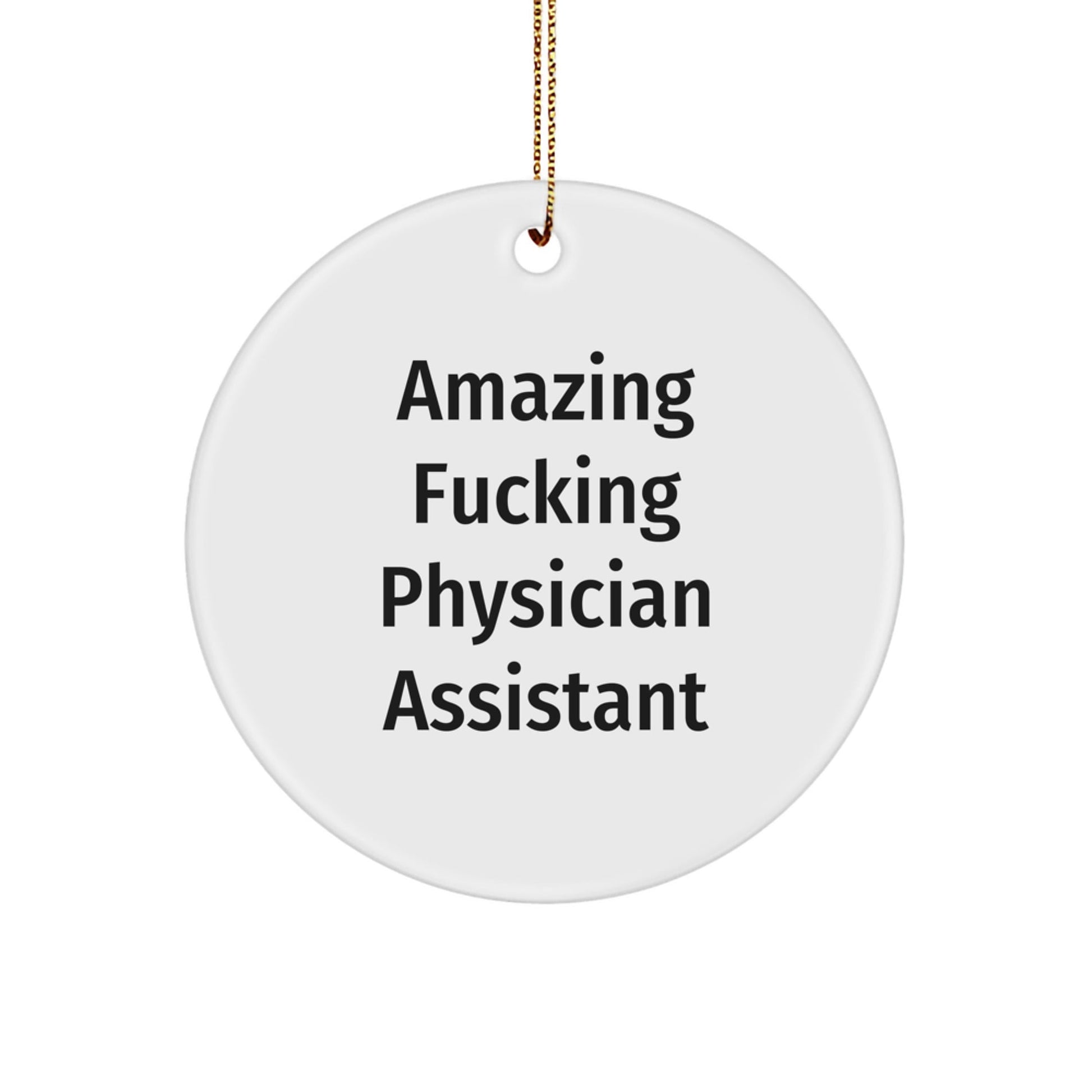 Funny 'Amazing F - king Physician Assistant' Circle Ornament Gifts for Physician Assistant, Unique Christmas Unique Gifts from Friends, Coworkers, Family, or Men - The Buy Boom