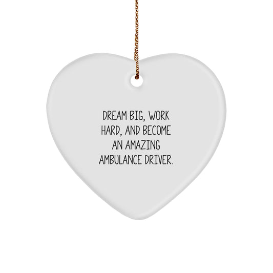 Funny Ambulance Driver Gifts for Men, Ambulance Driver Heart Ornament, Inspirational Christmas Unique Gifts from Friends for Ambulance Driver - The Buy Boom