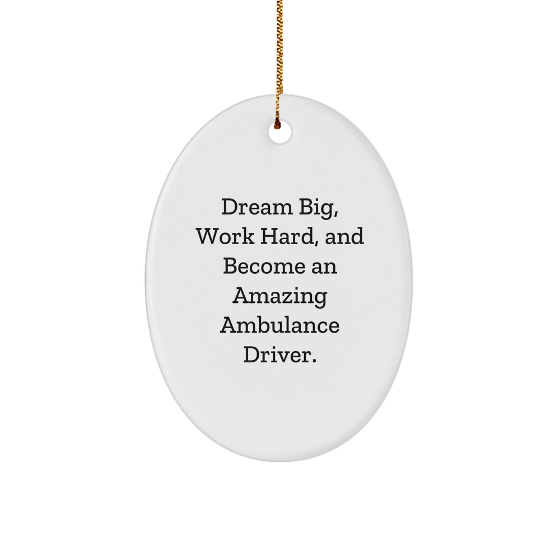 Funny Ambulance Driver Gifts from Men to Ambulance Driver Friends for Christmas Unique Gifts - Oval Ornament with Dream Big Quote - The Buy Boom