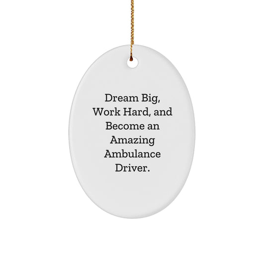 Funny Ambulance Driver Gifts from Men to Ambulance Driver Friends for Christmas Unique Gifts - Oval Ornament with Dream Big Quote - The Buy Boom