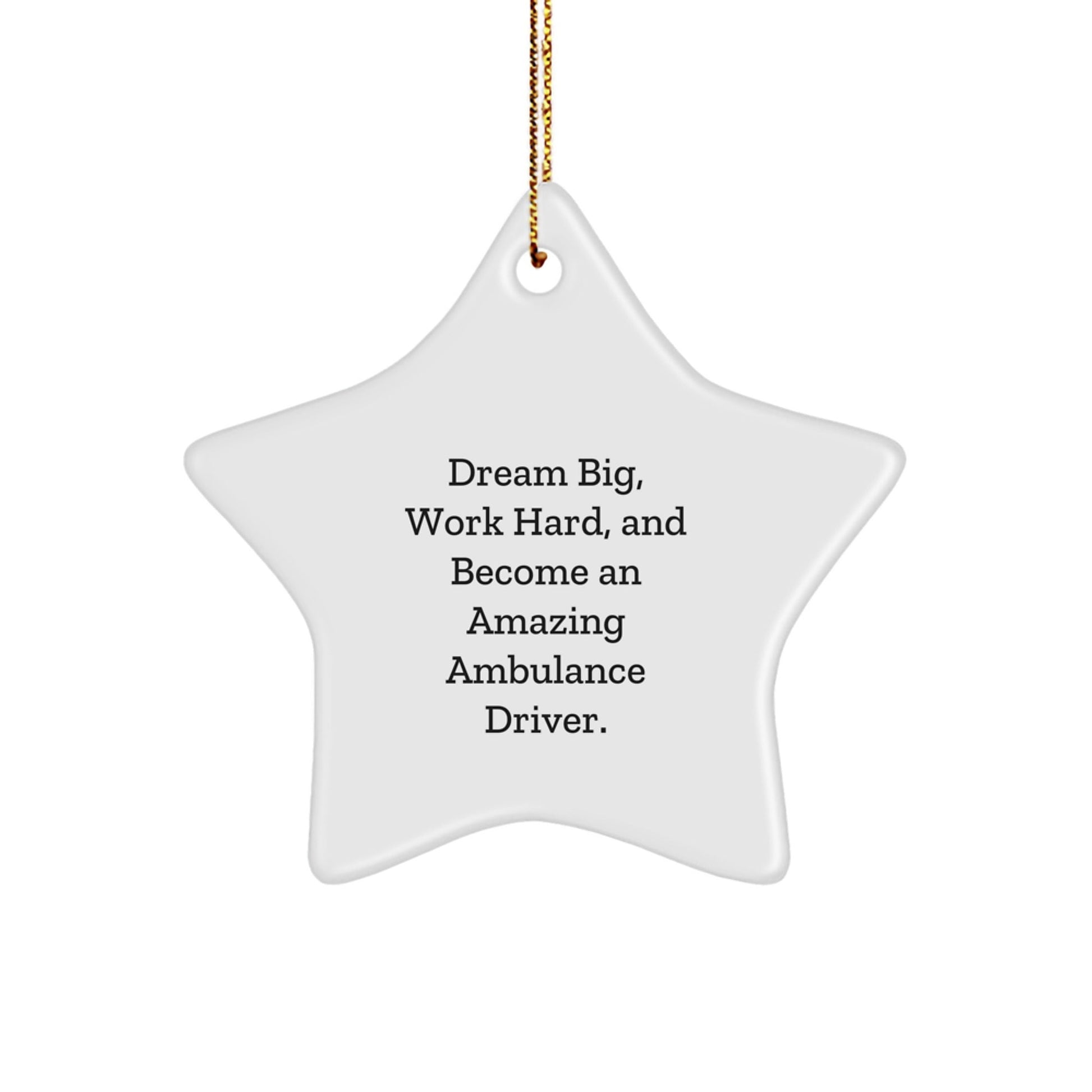 Funny Ambulance Driver Gifts from Men to Ambulance Drivers, Star Ornament with Dream Big Quote, Christmas Unique Gifts - The Buy Boom