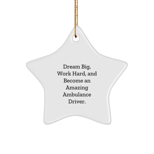 Funny Ambulance Driver Gifts from Men to Ambulance Drivers, Star Ornament with Dream Big Quote, Christmas Unique Gifts - The Buy Boom