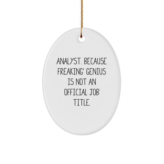 Funny Analyst Gifts from Family - Oval Ornament for Christmas Unique Gifts for Analyst Friends - The Buy Boom