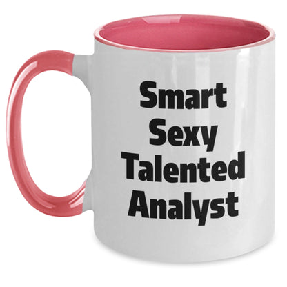 Funny Analyst Gifts, Smart Sexy Talented Analyst Quote Two Tone Coffee Mug, Birthday Unique Gifts from Friends, Gifts for Analyst - The Buy Boom