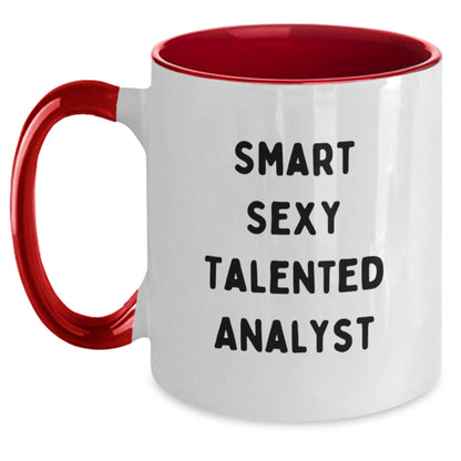 Funny Analyst Quote Two Tone Coffee Mug Gift for Him or Her Birthday, Gifts from Friends or Family, Unique Present for Coworkers, 11oz Ceramic Mug - The Buy Boom