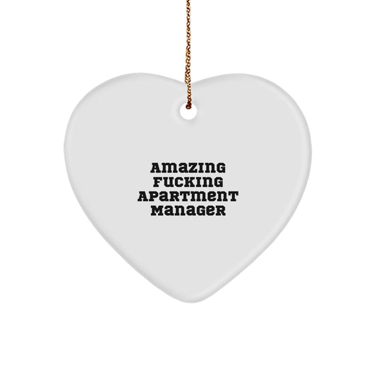 Funny Apartment Manager Gifts - Amazing Christmas Heart Ornament from Friends for Gifts for Apartment Manager - The Buy Boom