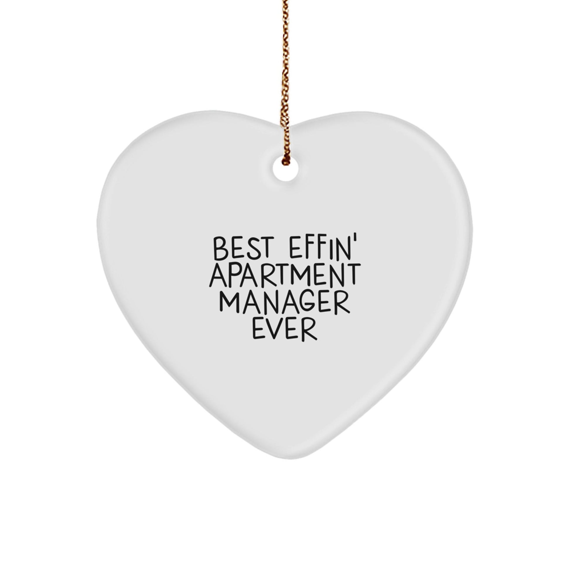 Funny Apartment Manager Gifts for Men - Best Effin' Heart Ornament, White, Christmas Unique Gifts from Friends - The Buy Boom