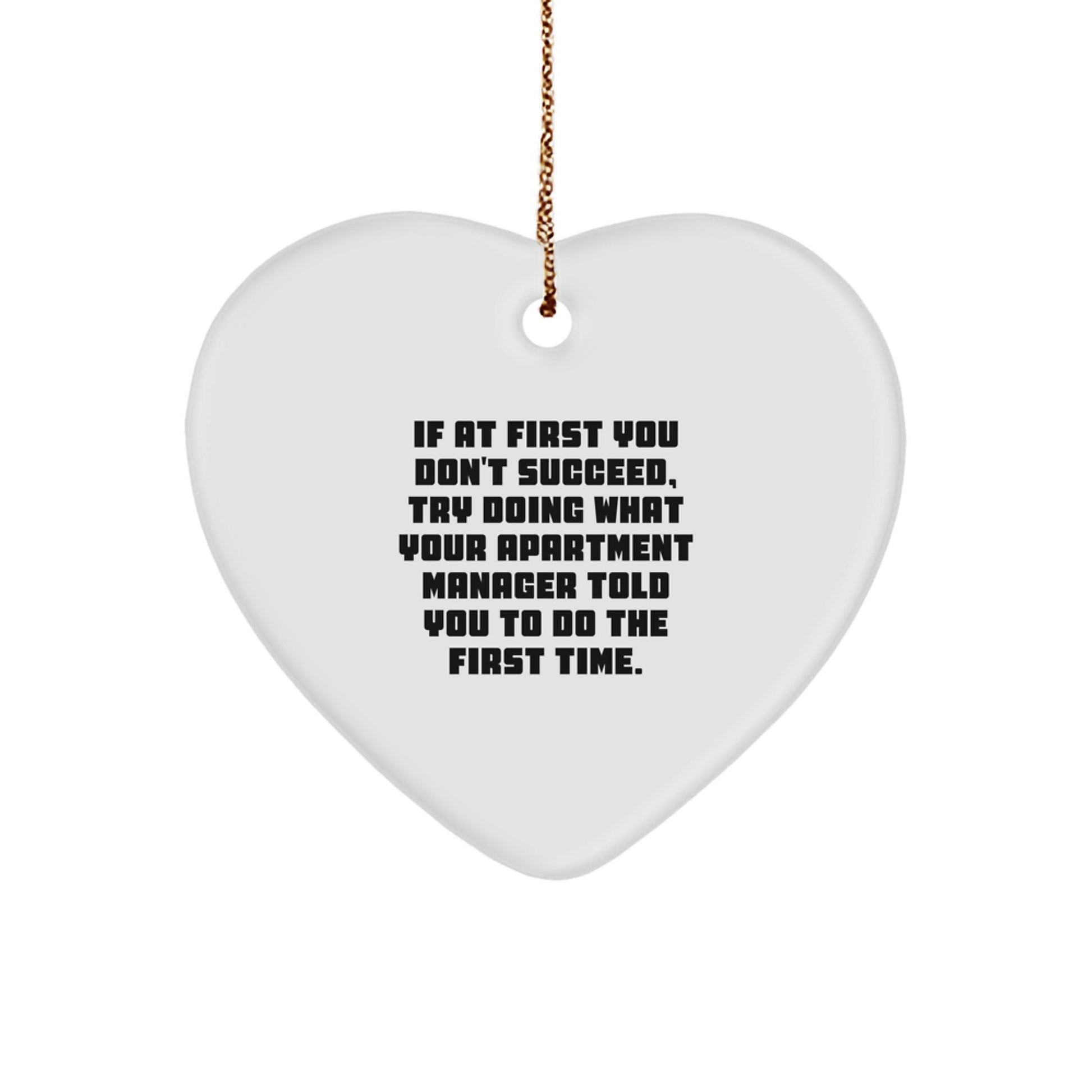 Funny Apartment Manager Gifts for Men Friends Coworkers, Heart Ornament from Women Family with Christmas Unique Gifts, Inspirational Quote - The Buy Boom