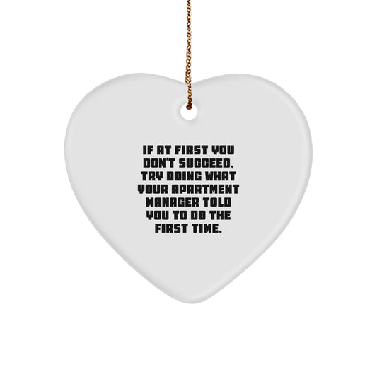 Funny Apartment Manager Gifts for Men Friends Coworkers, Heart Ornament from Women Family with Christmas Unique Gifts, Inspirational Quote - The Buy Boom