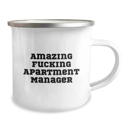 Funny Apartment Manager Gifts from Friends - Amazing Camping Mug for Graduation - 'Amazing F - king Apartment Manager' Quote - The Buy Boom