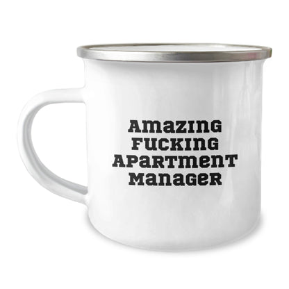 Funny Apartment Manager Gifts from Friends - Amazing Camping Mug for Graduation - 'Amazing F - king Apartment Manager' Quote - The Buy Boom