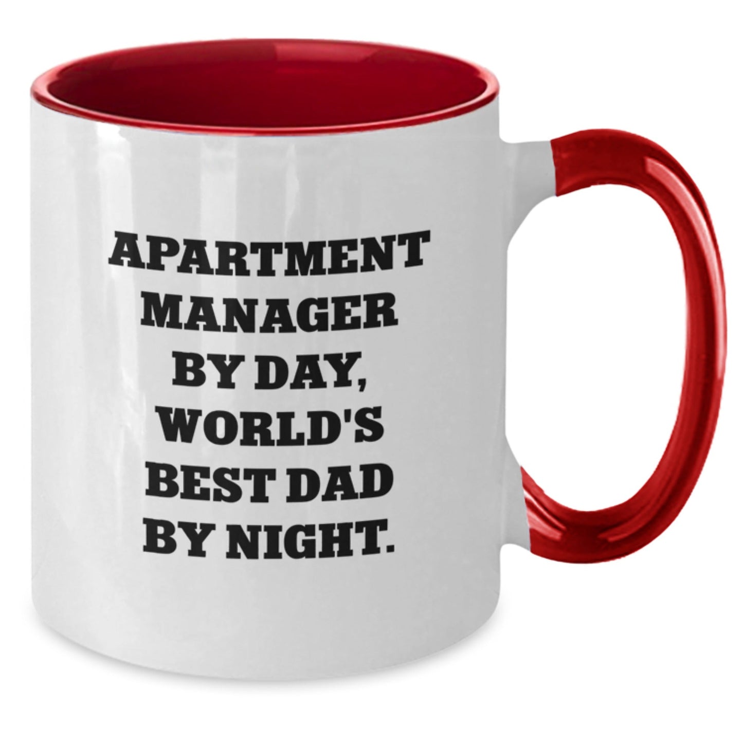 Funny Apartment Manager Gifts from Friends, Coworkers, and Family - Two Tone Coffee Mug for Apartment Manager By Day, World's Best Dad By Night. - The Buy Boom