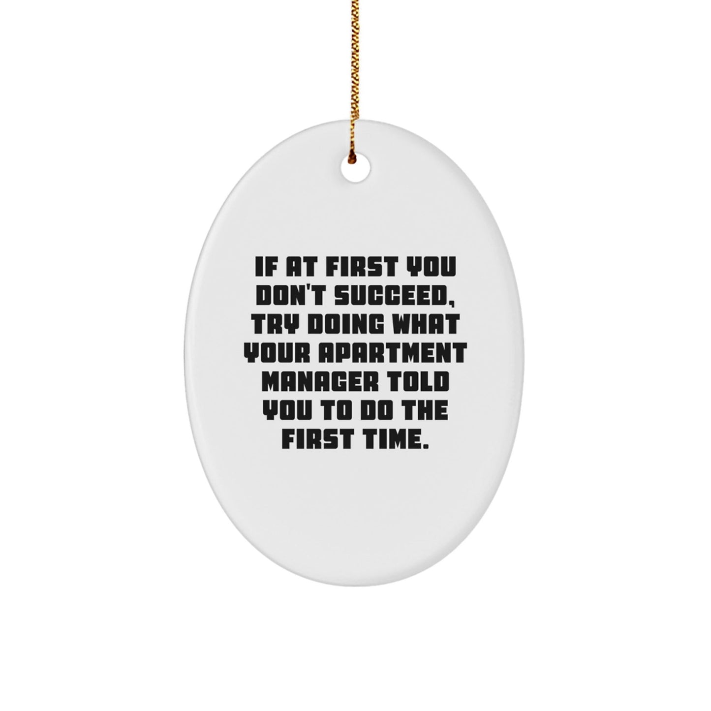 Funny Apartment Manager Gifts from Friends, Oval Ornament with Encouragement Quote, Perfect Christmas Unique Gifts for Apartment Manager - The Buy Boom