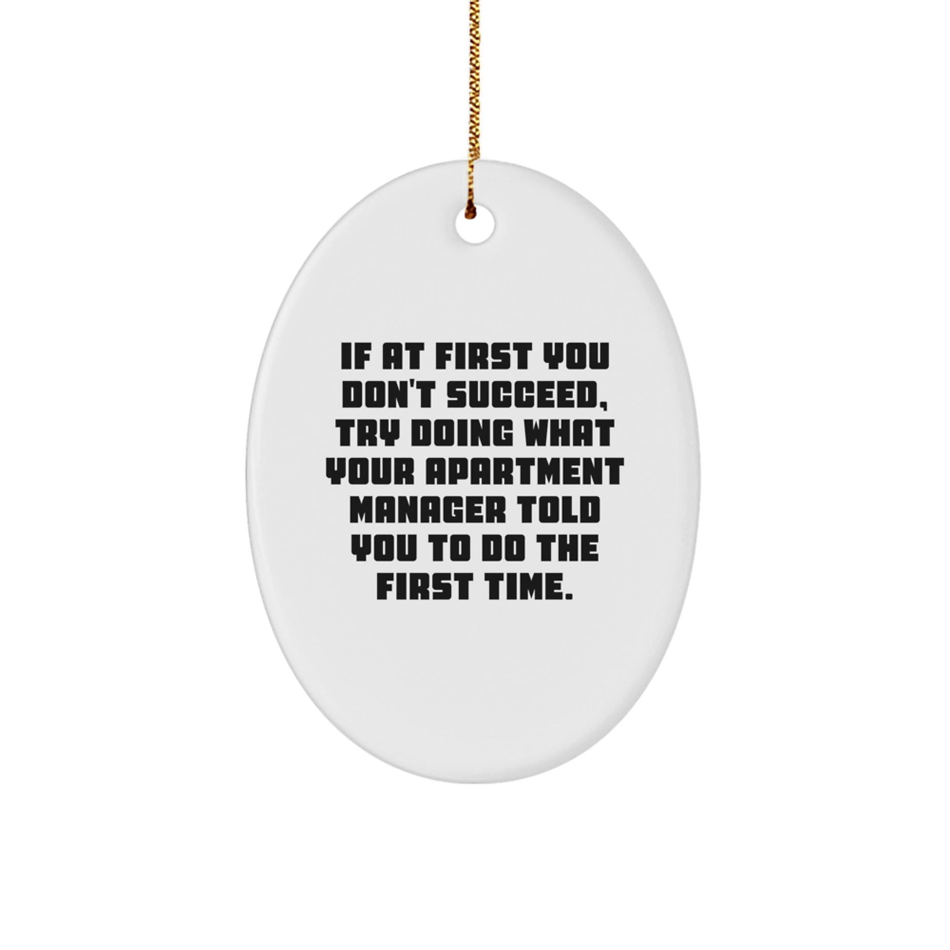 Funny Apartment Manager Gifts from Friends, Oval Ornament with Encouragement Quote, Perfect Christmas Unique Gifts for Apartment Manager - The Buy Boom