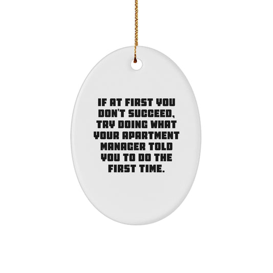 Funny Apartment Manager Gifts from Friends, Oval Ornament with Encouragement Quote, Perfect Christmas Unique Gifts for Apartment Manager - The Buy Boom