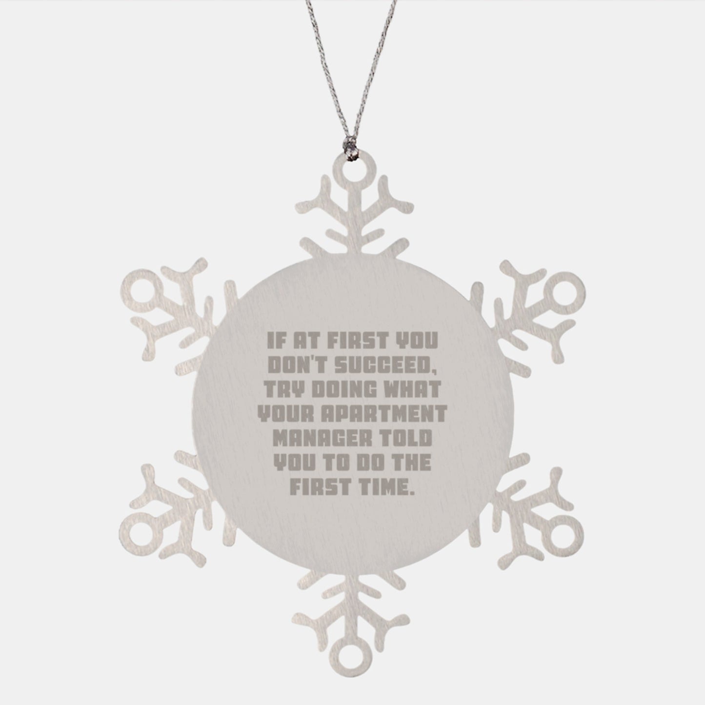 Funny Apartment Manager Gifts - Snowflake Ornament with Inspirational Quote, Shatterproof Stainless Steel, Christmas Unique Gifts for Apartment Manager, Friends, Family - The Buy Boom