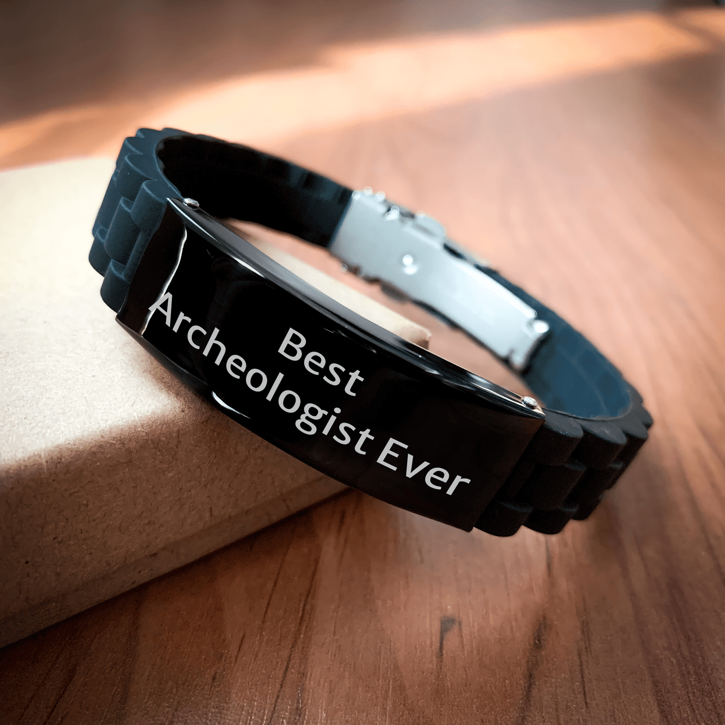 Funny Archeologist Gifts - 'Best Archeologist Ever' Glide lock Clasp Bracelet for Father's Day - Gifts from Men to Archeologist Friends, Unique Accessories - The Buy Boom