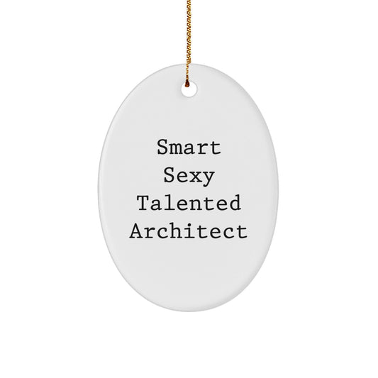 Funny Architect Oval Ornament Gifts from Friends for Smart Sexy Talented Architect Christmas Unique Ornament - The Buy Boom