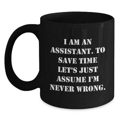 Funny Assistant Black Coffee Mug Gifts from Friends, Christmas Unique Presents for Assistant, 11oz or 15oz Ceramic Mug - The Buy Boom