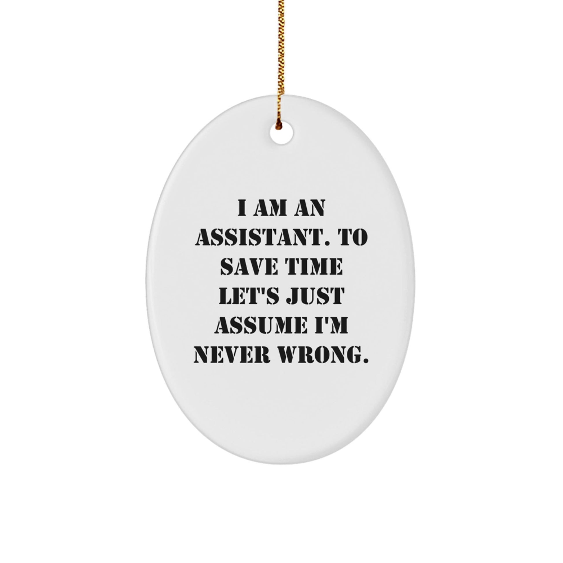 Funny Assistant Gifts for Christmas - Oval Ornament with Quote - Gifts from Men to Women Coworkers Friends Family for Assistant - The Buy Boom