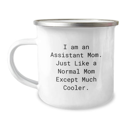 Funny Assistant Gifts for Men - I Am An Assistant Mom Funny Quote Camping Mug, Perfect Christmas Unique Gifts Ideas for Assistant Mom, 12 oz Stainless Steel Enamel Finish - The Buy Boom