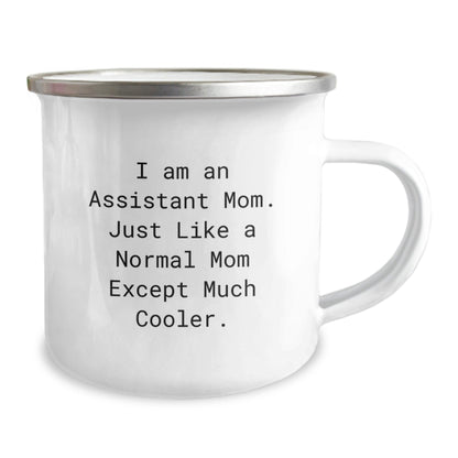 Funny Assistant Gifts for Men - I Am An Assistant Mom Funny Quote Camping Mug, Perfect Christmas Unique Gifts Ideas for Assistant Mom, 12 oz Stainless Steel Enamel Finish - The Buy Boom