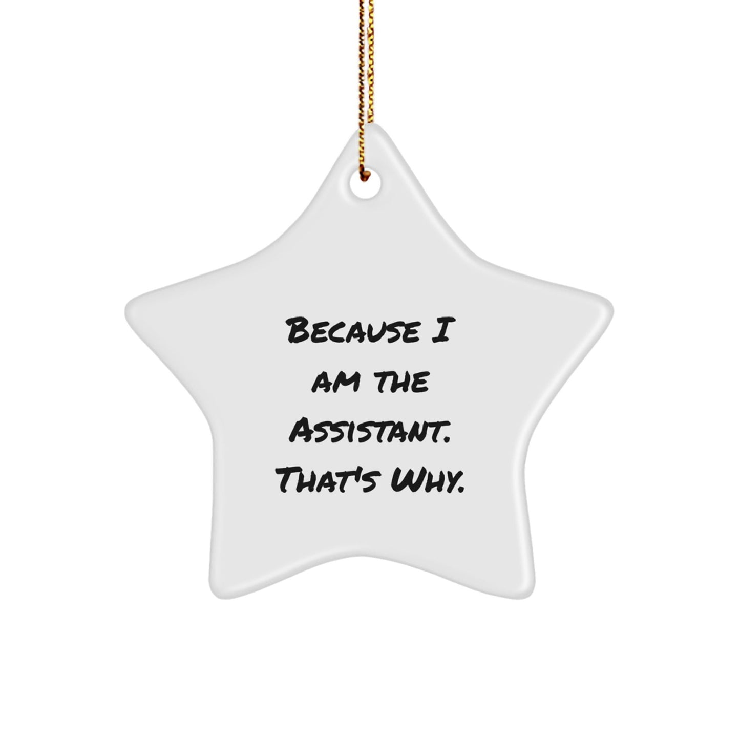 Funny Assistant Gifts from Men to Assistant - Star Ornament Because I Am The Assistant. That's Why. Christmas Unique Gifts - The Buy Boom