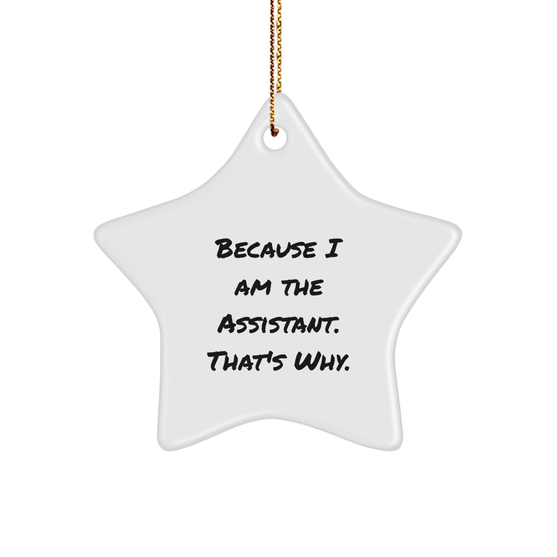 Funny Assistant Gifts from Men to Assistant - Star Ornament Because I Am The Assistant. That's Why. Christmas Unique Gifts - The Buy Boom