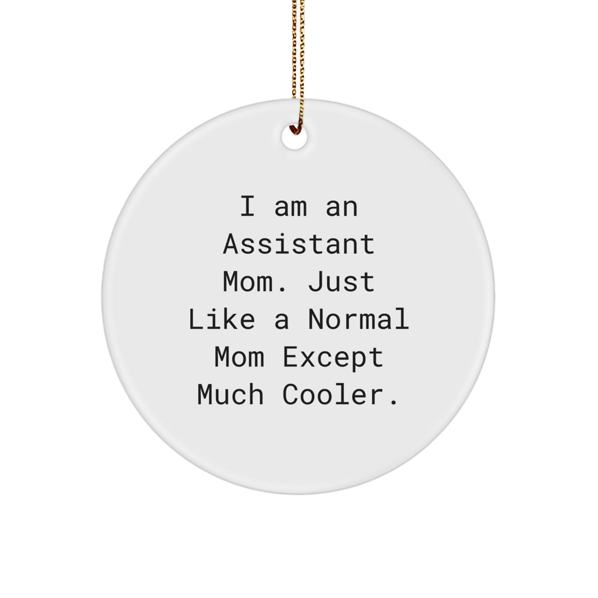 Funny Assistant Mom Gifts for Men, Women, Friends, Coworkers, Family - I Am An Assistant Mom Circle Ornament - The Buy Boom