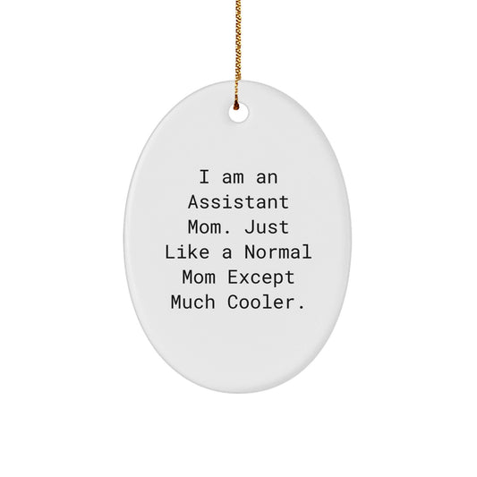 Funny Assistant Mom Oval Ornament Gifts from Family to Friends at Christmas Time - The Buy Boom