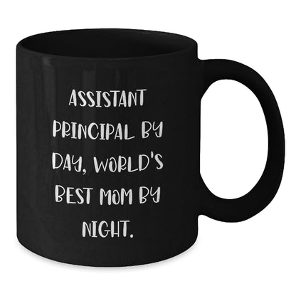 Funny Assistant Principal Gifts, Assistant Principal By Day, World's Best Mom By Night. - Black Coffee Mug for Birthday, Gifts from Family to Assistant Principal - The Buy Boom