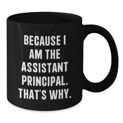 Funny Assistant Principal Gifts - Because I Am The Assistant Principal. That's Why. Christmas Black Coffee Mug Gifts from Family for Men, Women, Friends - The Buy Boom