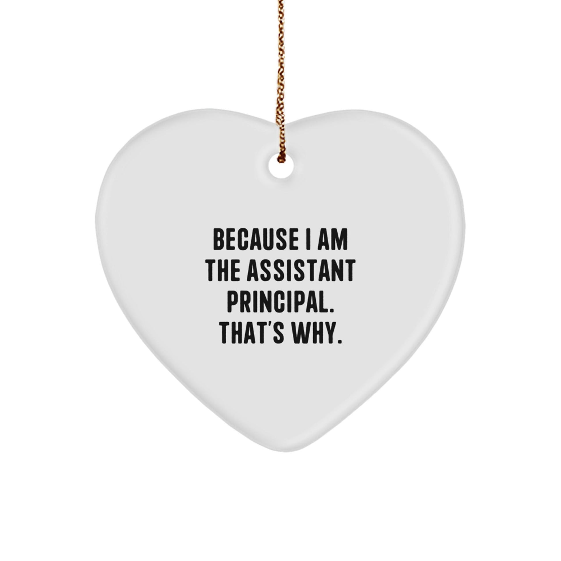 Funny Assistant Principal Gifts from Friends, Heart Ornament for Men or Women, Christmas Unique Gifts for Assistant Principals Because I Am The Assistant Principal. That's Why. - The Buy Boom