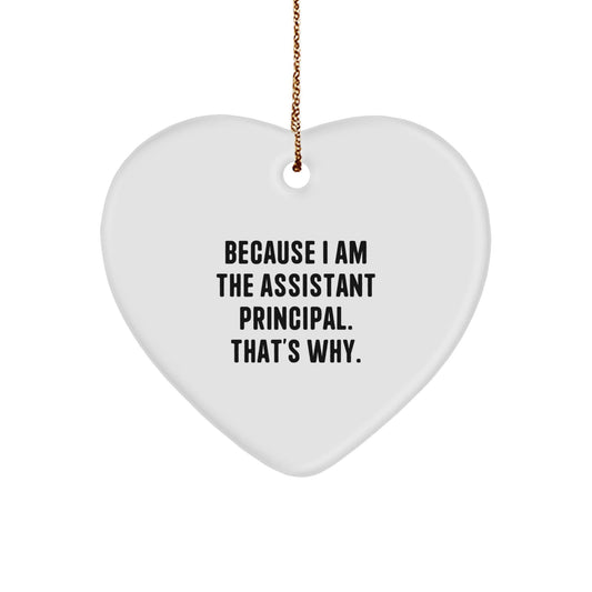 Funny Assistant Principal Gifts from Friends, Heart Ornament for Men or Women, Christmas Unique Gifts for Assistant Principals Because I Am The Assistant Principal. That's Why. - The Buy Boom