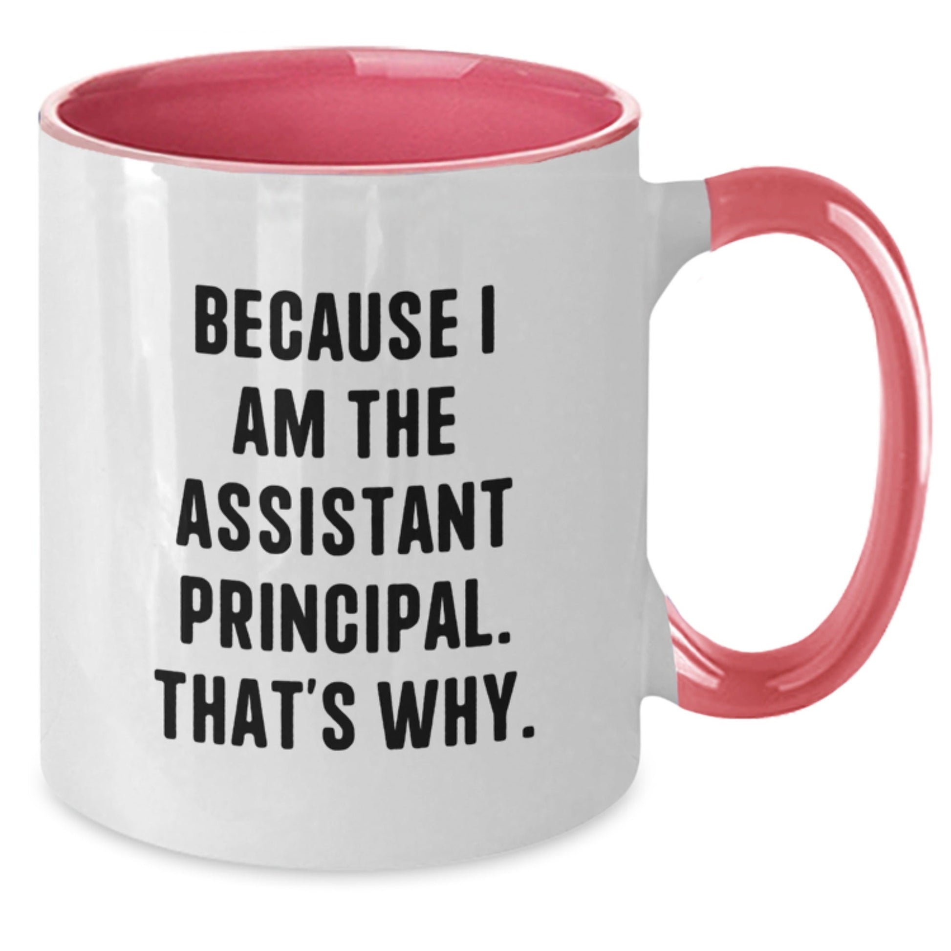 Funny Assistant Principal Gifts from Men to Women Friends Coworkers Family - Because I Am The Assistant Principal. That's Why. Two Tone Coffee Mug for Christmas - The Buy Boom
