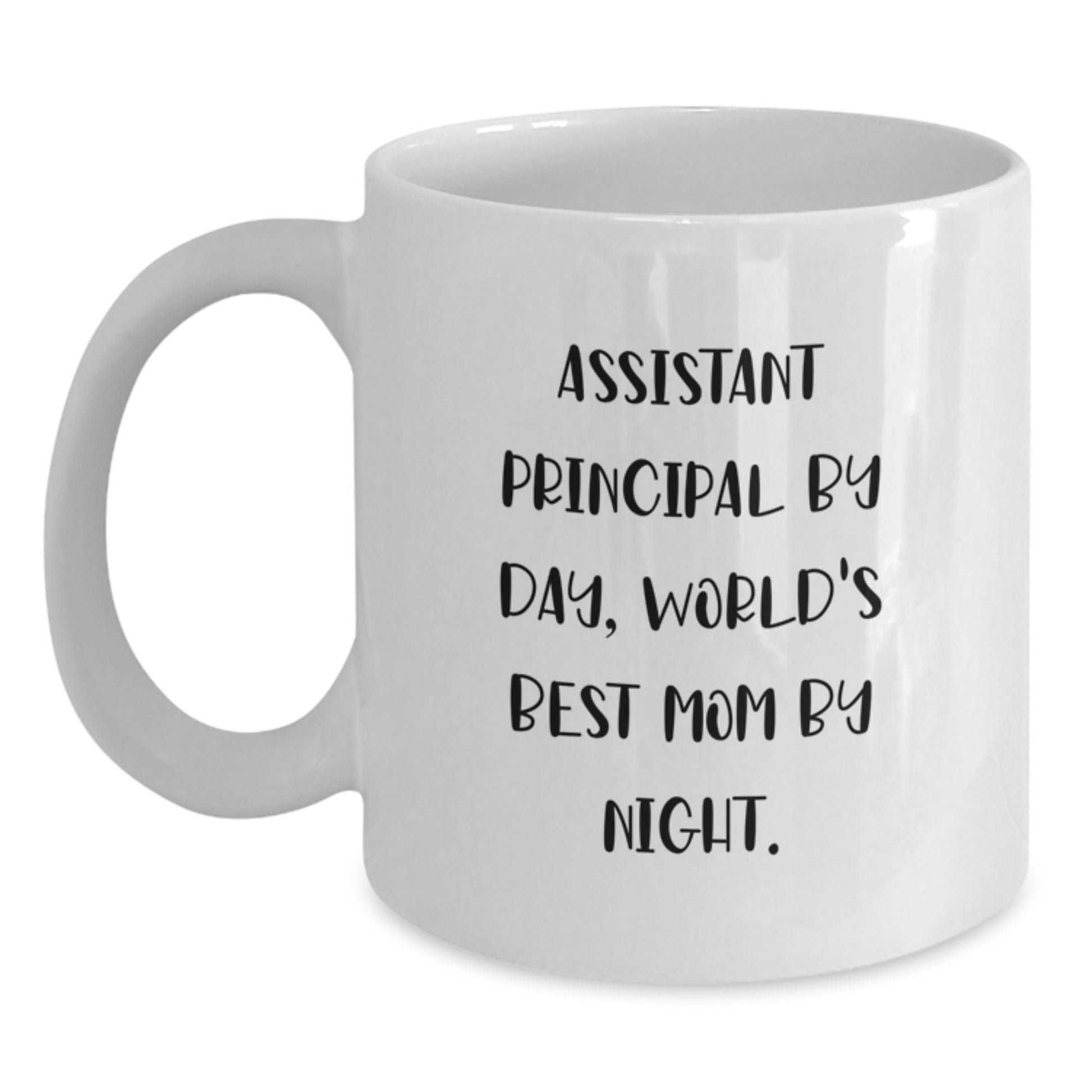 Funny Assistant Principal Gifts White Coffee Mug - 'Assistant Principal By Day, World's Best Mom By Night.' for Birthday from Family - The Buy Boom