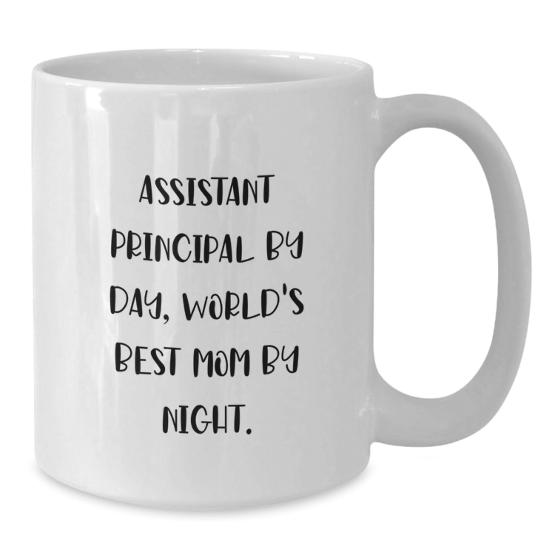 Funny Assistant Principal Gifts White Coffee Mug - 'Assistant Principal By Day, World's Best Mom By Night.' for Birthday from Family - The Buy Boom
