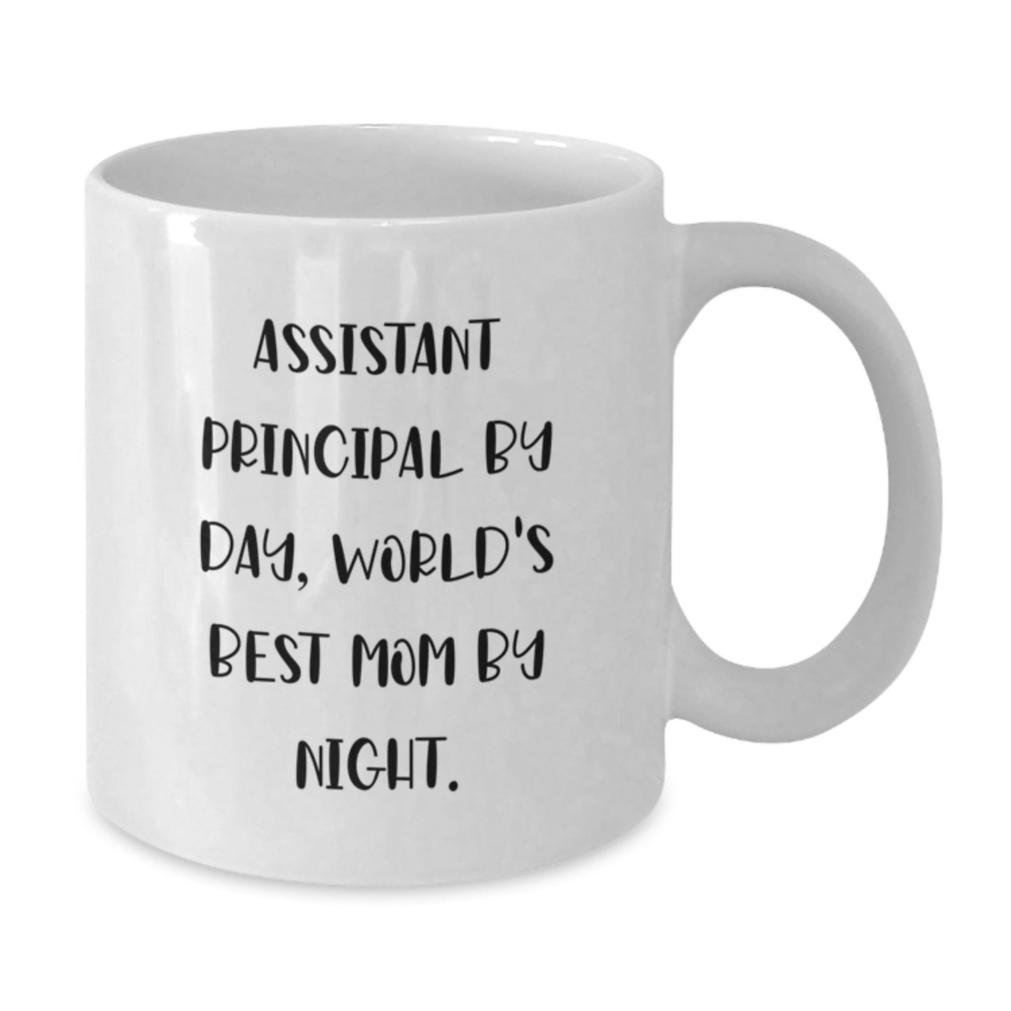 Funny Assistant Principal Gifts White Coffee Mug - 'Assistant Principal By Day, World's Best Mom By Night.' for Birthday from Family - The Buy Boom