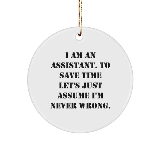 Funny Assistant Quotes Circle Ornament Gifts from Friends for Assistant - The Buy Boom