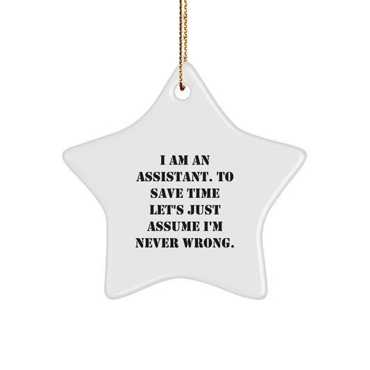 Funny Assistant Star Ornament Gifts from Friends for Assistant Coworkers, I Am An Assistant Star Ornament for Christmas, Star Ornament Assistant Coworkers Gifts - The Buy Boom