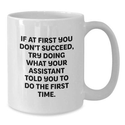 Funny Assistant White Coffee Mugs Gifts from Friends for Men at Christmas - The Buy Boom